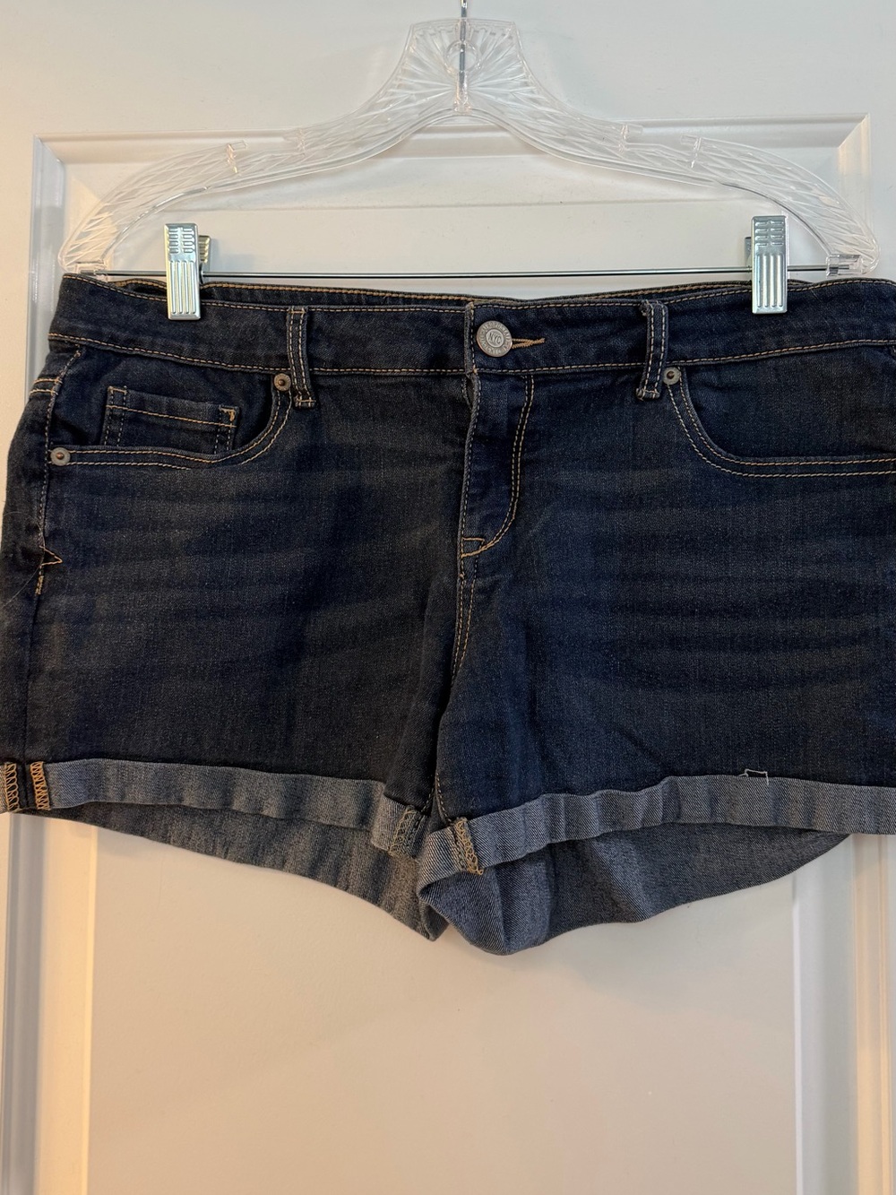 Aeropostale Dark Blue Cuffed Denim Shorts